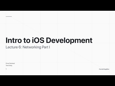 Intro to iOS Development: Lecture 6 - Networking Part I