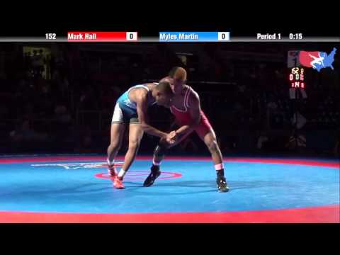 Fargo 2012 152 1st Place Match: Mark Hall (Michigan) vs. Myles Martin (New Jersey)