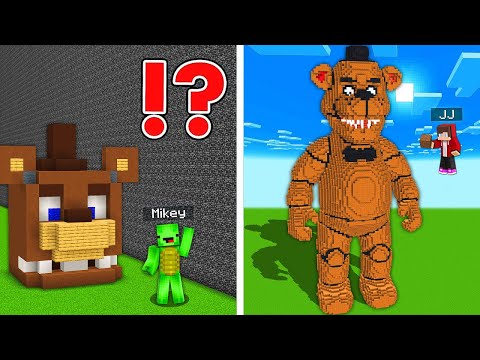 JJ CHEATED With FNAF Build Battle vs Mikey Challenge - in Minecraft Maizen