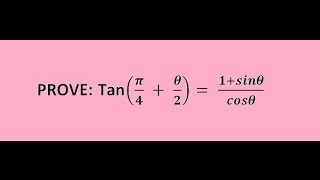 How to prove tan(45+ theta/2) swiftly
