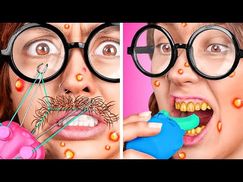 TRANSFORMACIÓN extrema de una NERD🤓*Cómo volverse POPULAR*Transformación de belleza con dispositivos