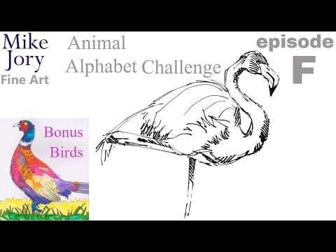 Thumbnail of Five minute flamingo drawing