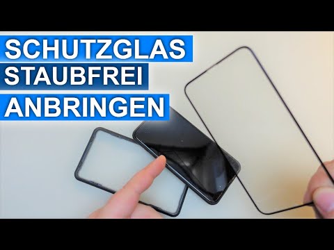 Staub auf dem Panzerglas entfernen und neu anbringen, so geht's.
