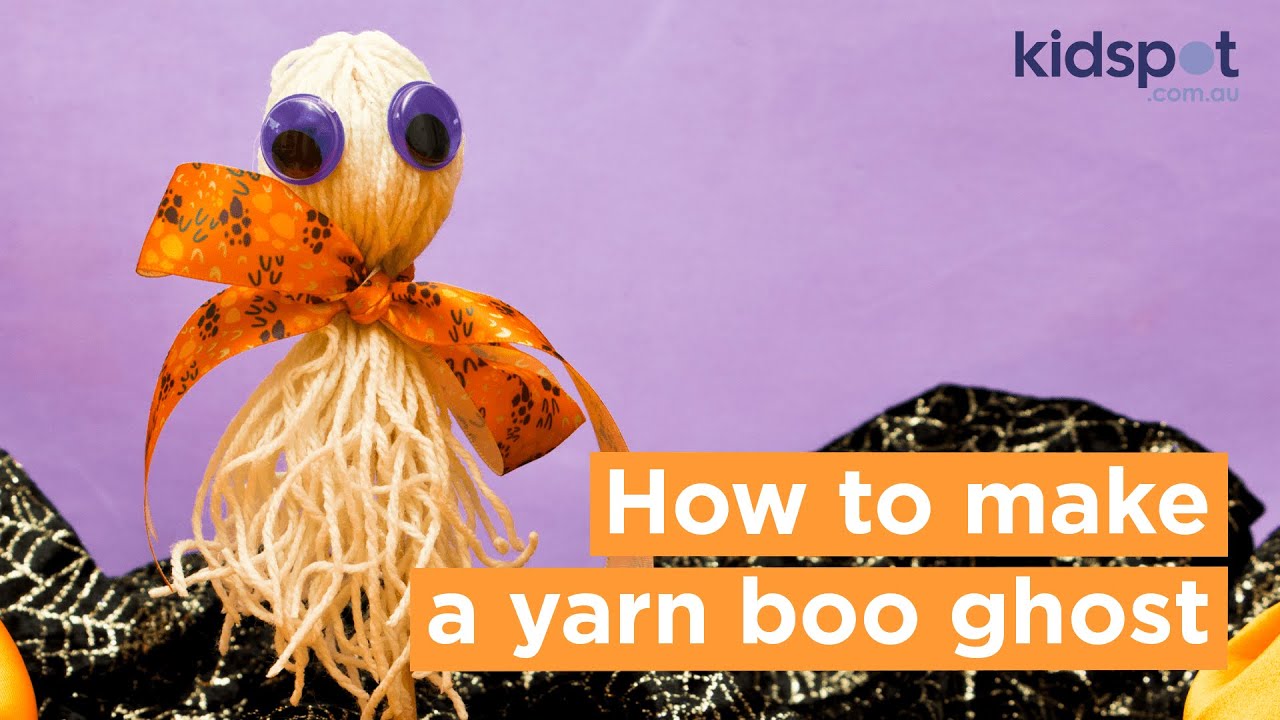 How to make a yarn boo ghost for Halloween
