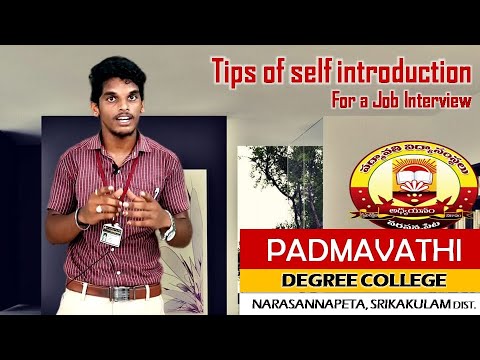 Tips of Self Introduction by V Jayaram, Padmavathi Degree college , Narasannapeta