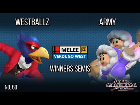 Melee @ Verdugo #60 - Westballz (Falco) VS ARMY (Ice Climbers) - SSBM - Winners Semis
