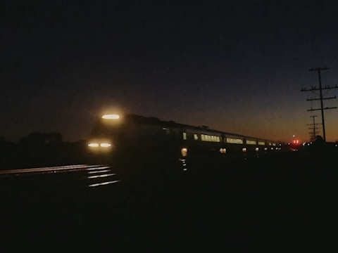 Evening XPT passing through Donnybrook - Countrylink Express Passenger Train.