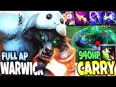 Full AP Warwick Top lane will CARRY the HARDEST GAMES 🔥 1 Q 940+HP HEAL 🔥 LoL Warwick s11 Gameplay