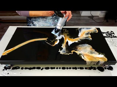 # 388 - SIMPLE & EASY!  Three color blow out | Acrylic Pouring | Abstract Art