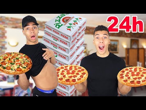 NUR PIZZA ESSEN FÜR 24 STUNDEN CHALLENGE !!! | Kelvin und Marvin