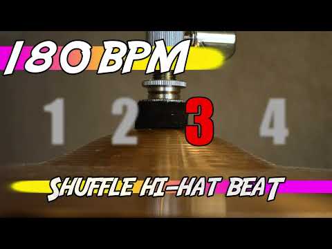 ✅ 180 BPM Shuffle Hi Hat Beat 🥁 10 minutes backing track