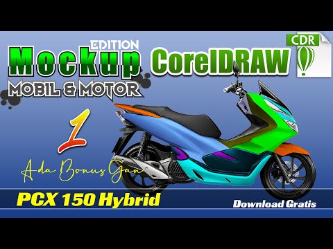 Mockup PCX 150 Edisi CorelDraw Free Download Bonus 3D Vector