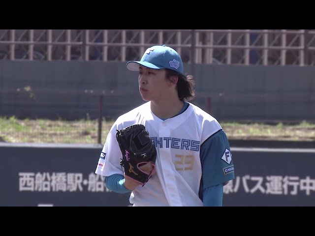 【ファーム】ファイターズ・細野晴希 ランナーの意表を突き牽制でアウトにする!! 2025年4月16日 北海道日本ハムファイターズ 対 埼玉西武ライオンズ