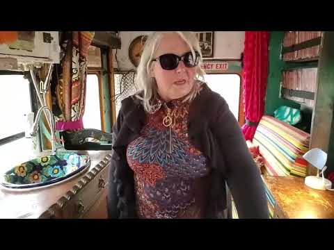 Tour of Solo Woman Living Cheap in a Short Skoolie Bus