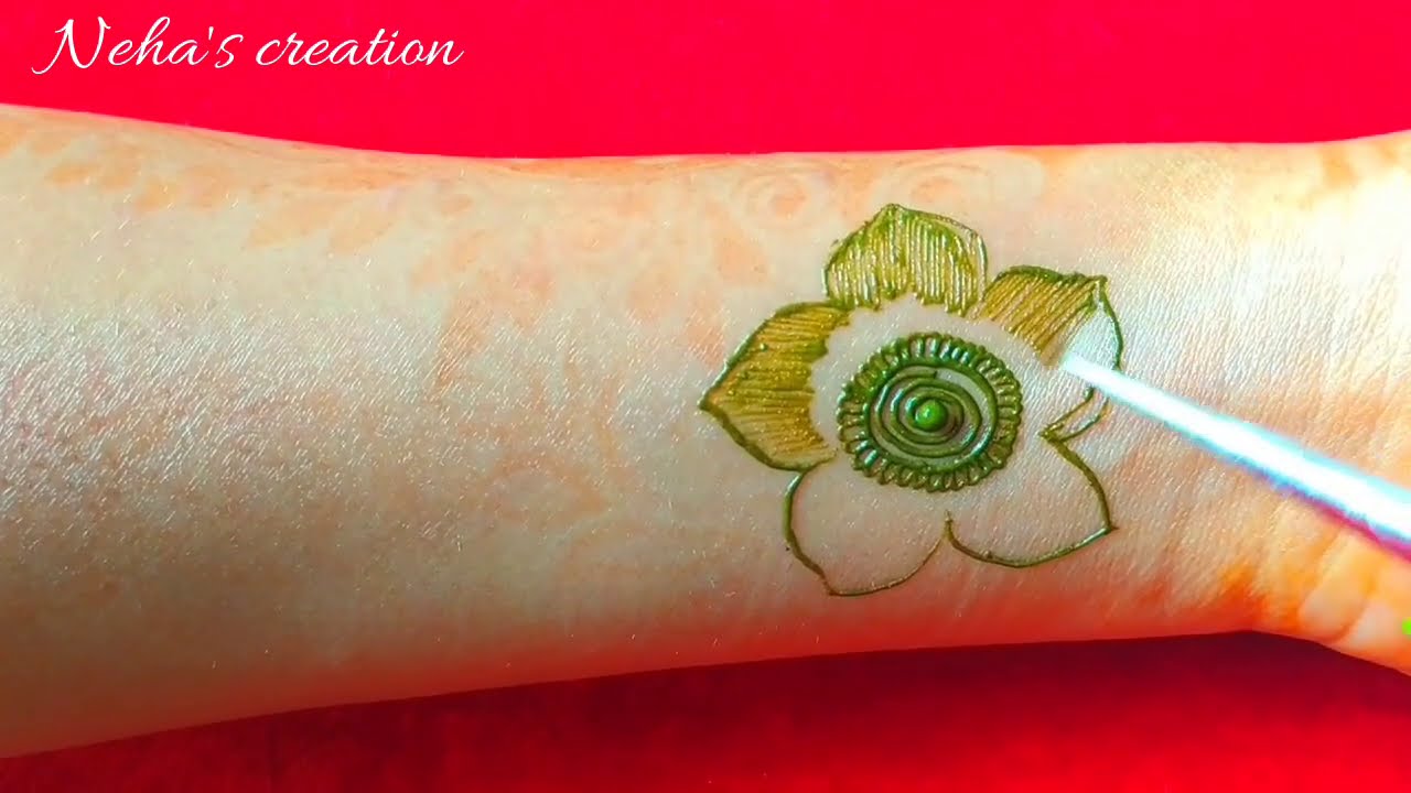 green floral mehndi design by neha