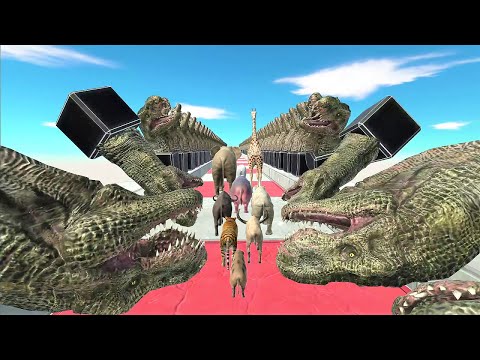 Animal Survival Challenge. Don't get caught in the neck-only T-rex! | Animal Revolt Battle Simulator