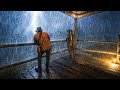 Taking Shelter On The Porch During Heavy Rain Thunderstorm RDR2 ASMR