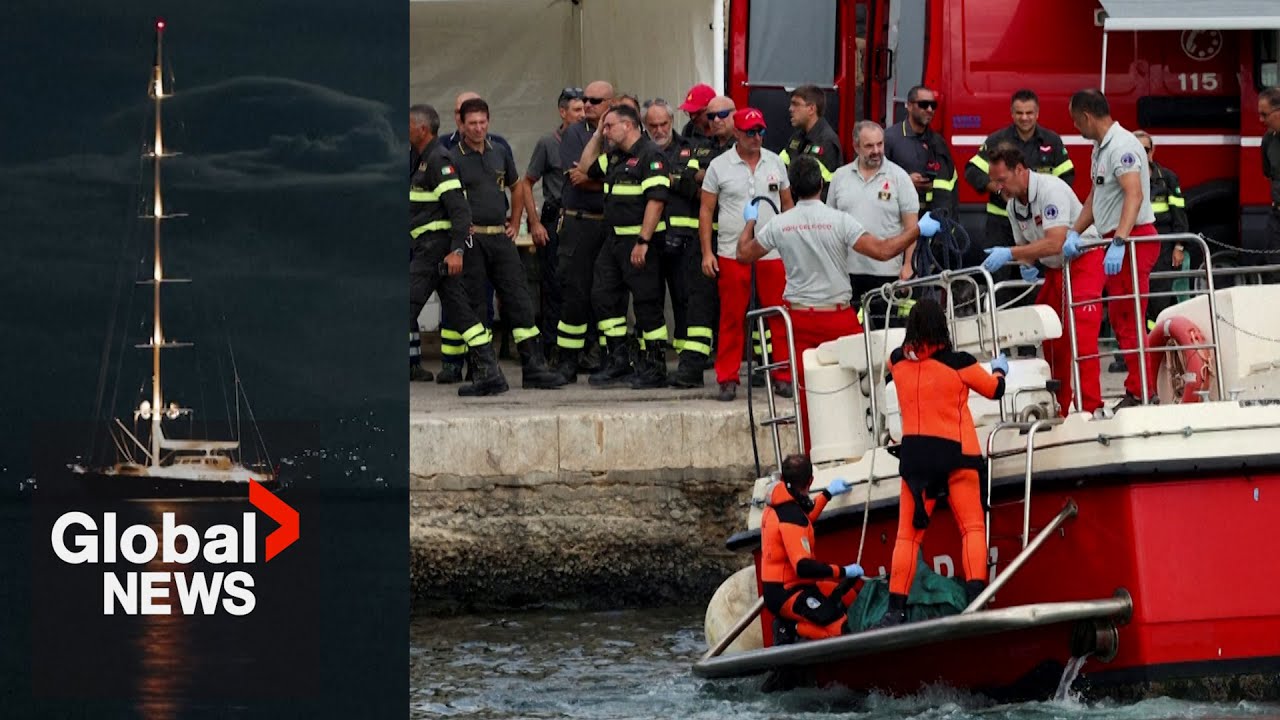 Sicily yacht sinking: 4 bodies found during search of wreckage