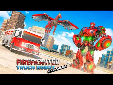 Fire Fighter Truck Robot Transform Flying Horse | Android Gameplay FHD | Rution Games