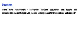 Which NIMS Management Characteristic includes documents that record
