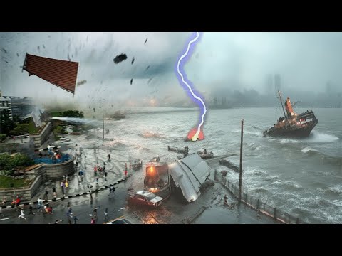 Tsunami en Italia hoy..!! Marejada ciclónica en Livorno, Levante, Génova