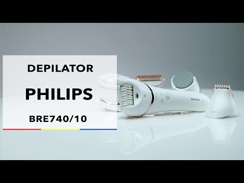 Philips Epilator Series 8000 „Wet &amp; Dry“ epiliatorius BRE740/10 video