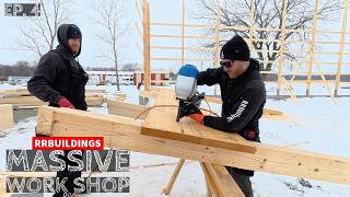 Building a Massive Work Shop: Ep 4. Garage Door Header Framing