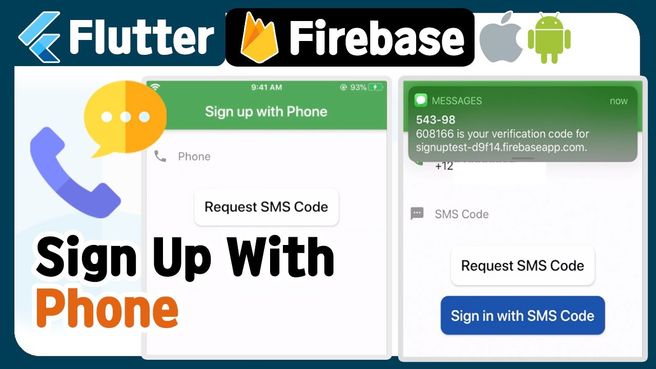 Flutter  -  Sign Up with Phone Firebase ( authentication, auth phone tutorial, example )