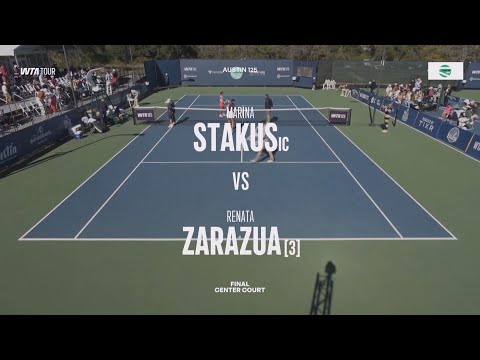 Marina Stakusic (CAN) 20 yrs  vs (3) Renata Zarazua (MEX) - Game, Set, Match +Xtra