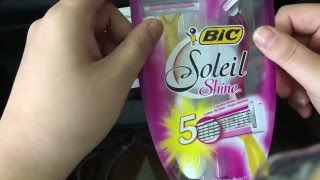 Bic Soleil Shine 5-Blade Razor - Unboxing and Review, including uncapping