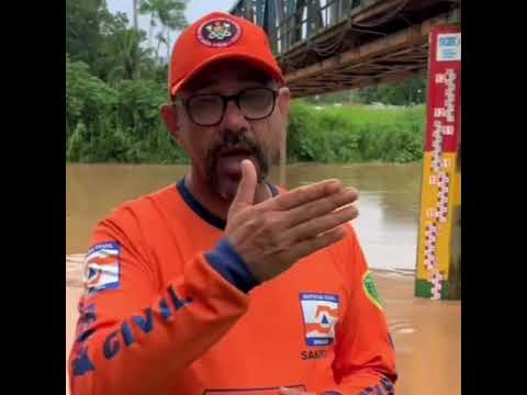 Rio Acre atinge 8,38 metros em Brasiléia e Defesa Civil alerta