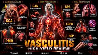 VASCULITIS MADE EASY! 🔥 PAN, GCA, GPA, EGPA, HSP & PMR | High-Yield USMLE Review
