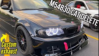 E46 catalytic converter removal - track build Muffler & car delete - custom performance M3 exhaust
