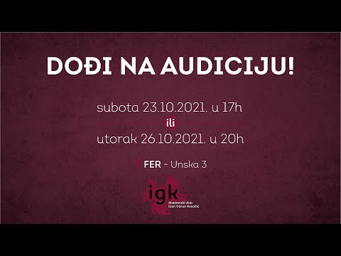 Najava audicije za akademski zbor Ivan Goran Kovačić 2021