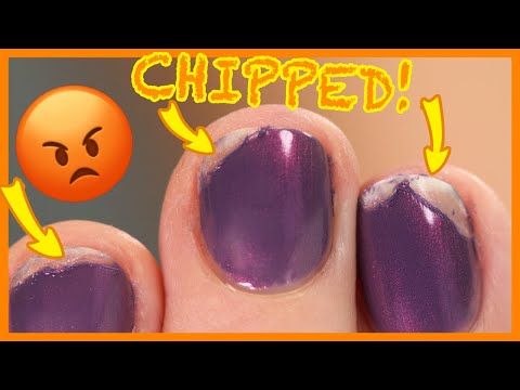Part of a video titled CHIPPED NAIL POLISH? Pro Tips To STOP UGLY CHIPS Lasting Weeks