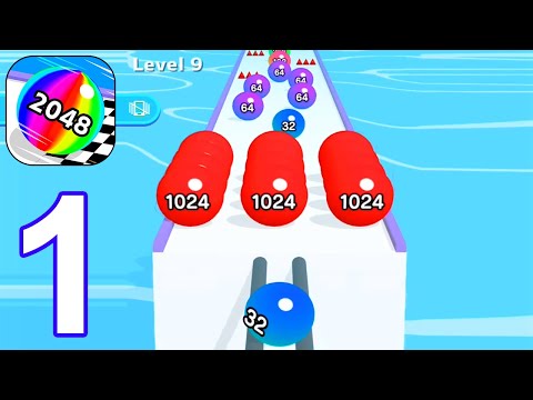 Ball Run 2048 - Gameplay Walkthrough Part 1 Tutorial Levels 1-18 (iOS, Android)