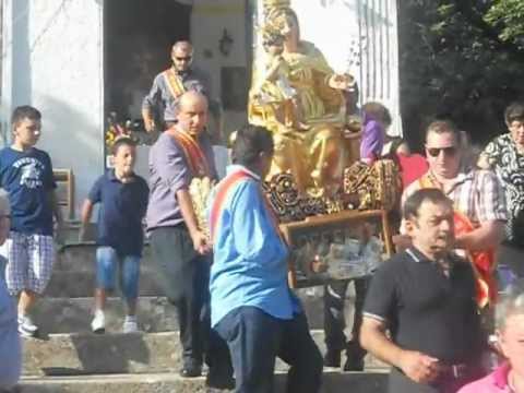 Sanza: Cav. De Lisa,Madonna del Cervato e San Sabino al titorno in  Chiesa Madre (05-08-2012).