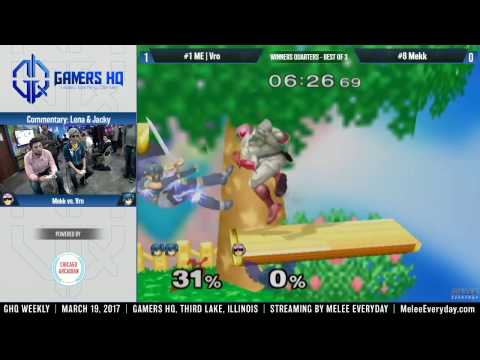 GHQ Weekly [3/19/17] - ME | Vro (Marth) vs. Mekk (C. Falcon) - SSBM - Winners Quarters