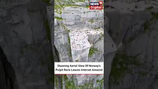Shorts | Viral Video Of Norway's Iconic Preikestolen (Pulpit Rock) | Trending Video | News 18 Urdu