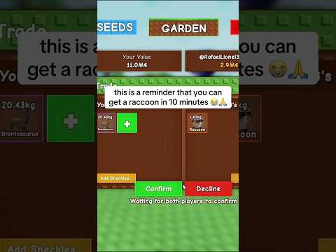 I TRADED A PRISMATIC TO RACCOON IN TWO TRADES🍀 #growagarden #roblox #gag