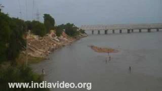 Krishna River and Prakasam Barrage 