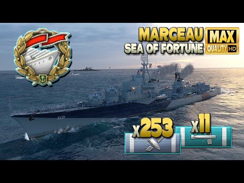 Destroyer Marceau: Solo warrior on map Sea of Fortune - World of Warships