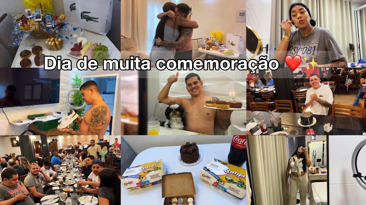 VLOG: Aniversário de 26 anos do boy| Café da manhã especial| Presentes| Fomos no rodízio e mais… ✨❤️