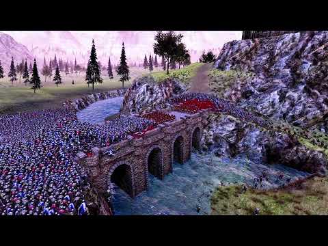 300 Spartans VS 10000 footman on the bridge .In the end, who can win?|Ultimate Epic Battle Simulator