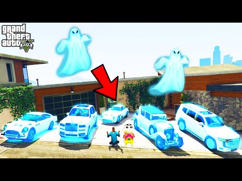 Franklin Collecting SECRET GHOST CARS in GTA 5 | SHINCHAN and CHOP