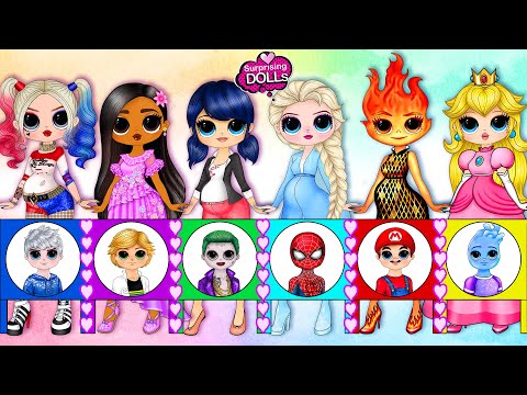 Marinette, Harley Quinn, Ember, Princess Peach become Parents | SurprisingDolls Best Paper DIY