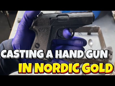 Casting A Hand Gun In Nordic Gold - Molten Metal - Ingot Joe