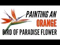 How To Paint A Bird Of Paradise Flower With Inktense In Orange