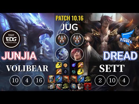 EDG JunJia Volibear vs AF Dread Sett Jungle - KR Patch 10.16