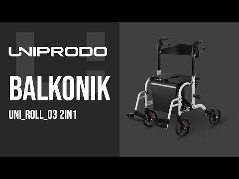 Video - Balkonik - czterokołowy - torba - srebrny - 2w1